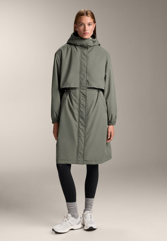 Oysho FELLEX® AEROGEL 10K WATERPROOF LONG PADDED - Waterproof Jacket - Dark Green