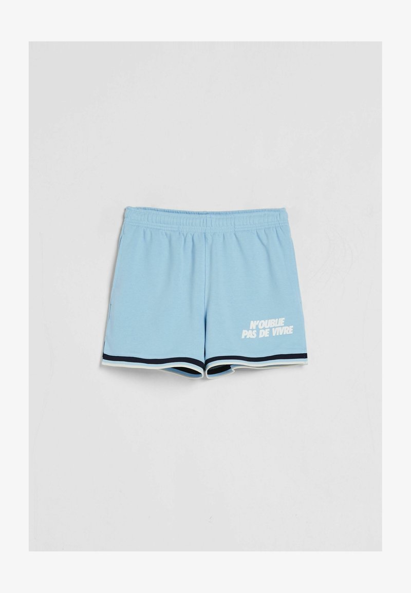 BERSHKA WITH TRIMS - Jogginghose - Light Blue