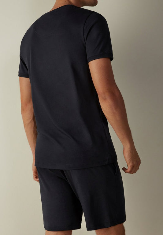 Intimissimi KURZER PYJAMA AUS SUPIMA-BAUMWOLLE BASIC - Pyjama - Blu Notte