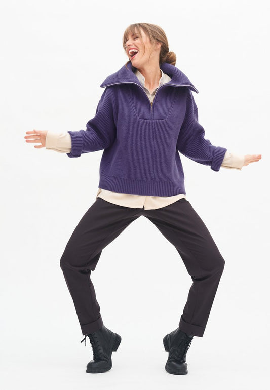 ARIL - Stoffhose - Aubergine