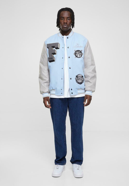 FUBU COLLEGE VARSITY - Bomberjacke - Blue Light Grey
