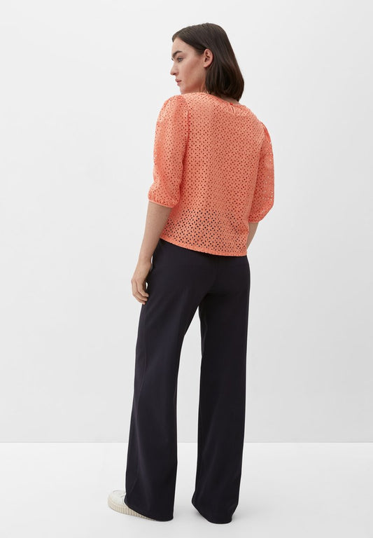 S.Oliver AUS BRODERIE ANGLAISE - Bluse - Papaya