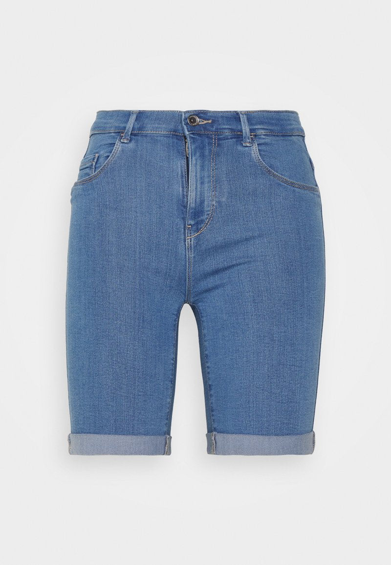 ONLY ONLRAIN LIFE MID LONG - Jeans Shorts - Black