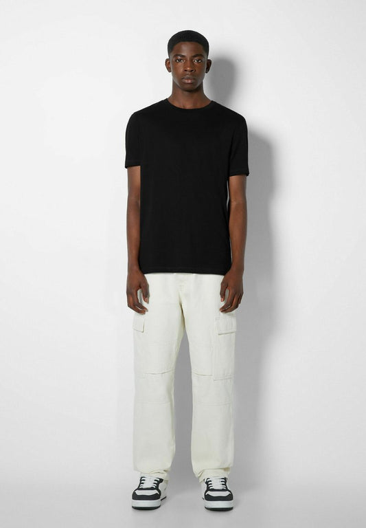 BERSHKA SHORT SLEEVE - T-Shirt Basic - Black