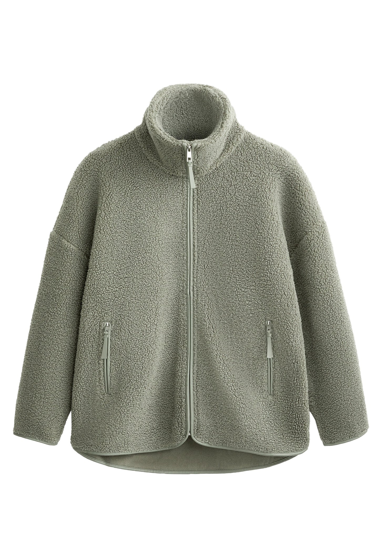 Oysho FAUX-SHEARLING OVERSIZE - Fleece Jacket - Light Grey
