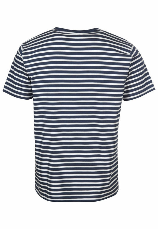Elkline JOHANN GESTREIFT - T-Shirt Print - Darkblue White