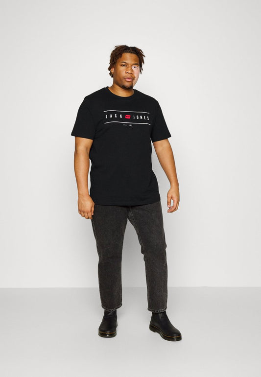Jack & Jones JJFLAG TEE CREW NECK - T-Shirt Print - Black