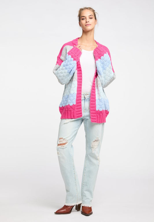 IZIA OFFENER GAYA - Strickjacke - Pink