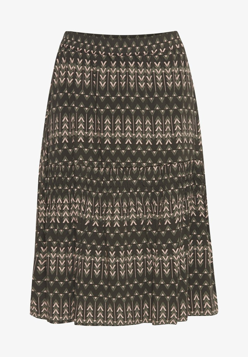 Fransa FRBATRIBE 5 SKIRT - A-Linien-Rock - Green Ink Mix
