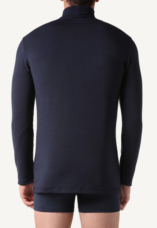 Intimissimi LANGARM-SHIRT AUS KASCHMIR-MODAL MIT ROLLKRAGEN - Nachtwäsche Shirt - Blue