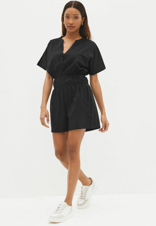 Next EMBROIDERY DETAIL PLAYSUIT STANDARD - Jumpsuit - Black