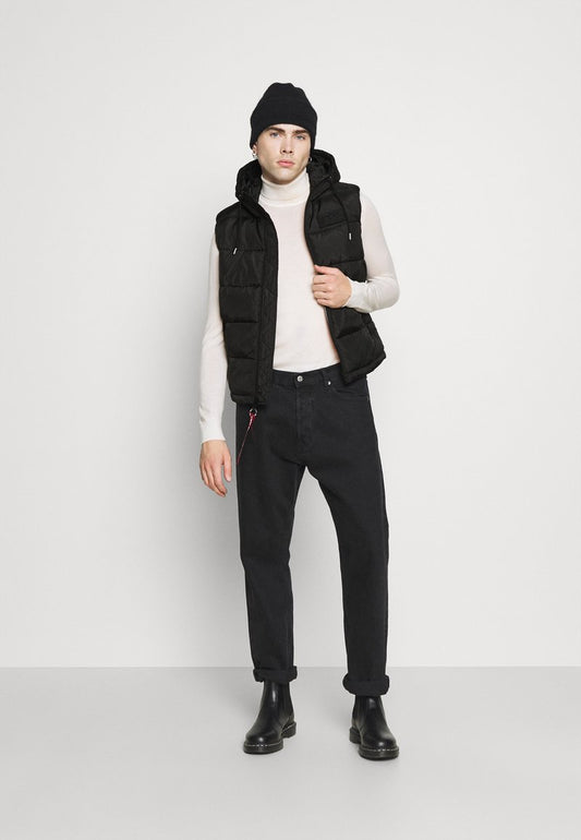 Alpha Industries HOODED PUFFER VEST - Weste - Black