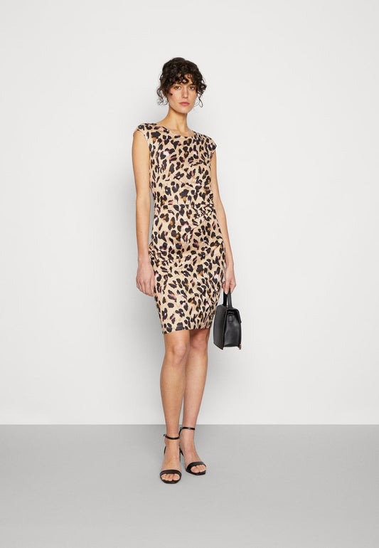 Anna Field Jerseykleid - Black/beige/multi-coloured