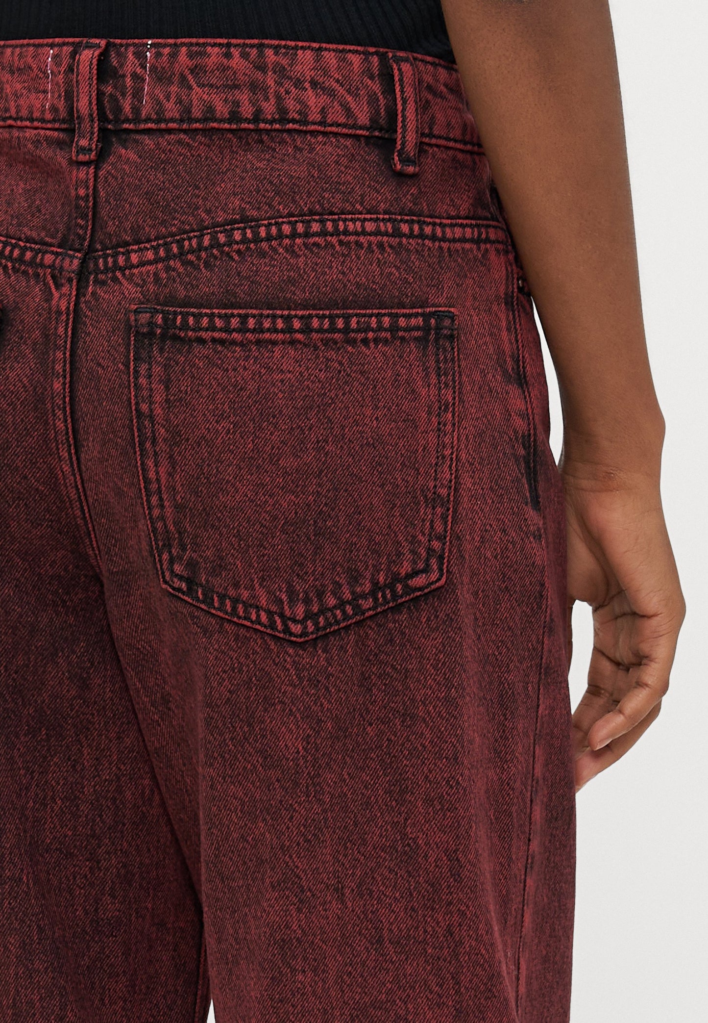 ONLY Petite ONLMADISON SOPH FOLD UP - Wide Leg - Cabernet