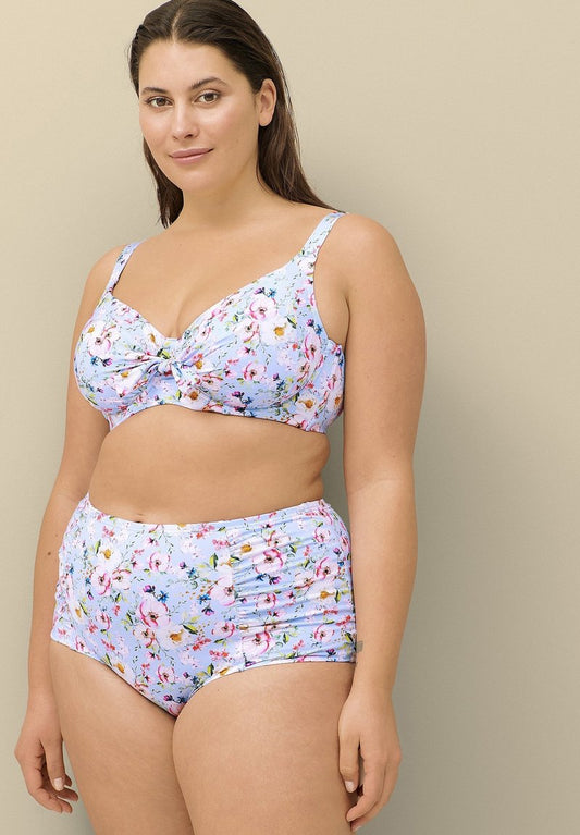 SHIRLEY - Bikini-Top - Blau Geblümt