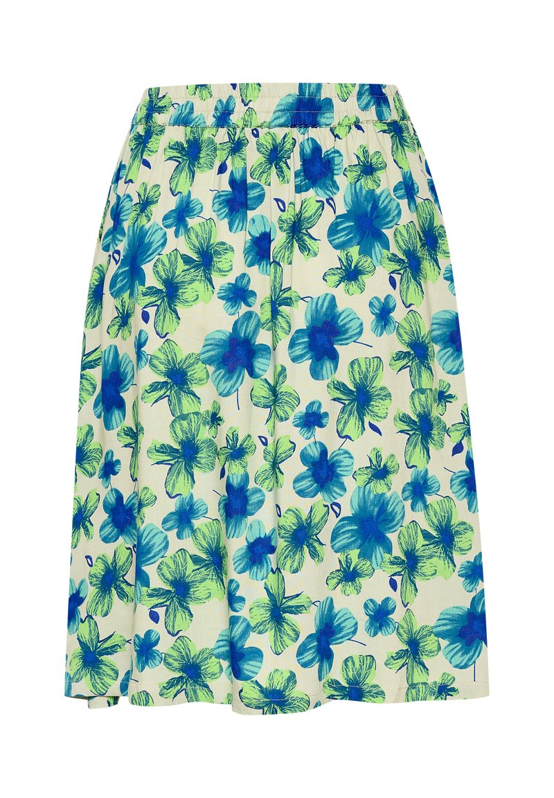 Kaffe MELINA - A-Linien-Rock - Green And Blue Digital Flower