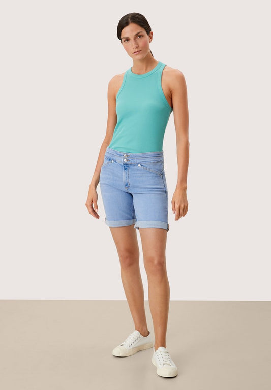 S.Oliver REGULAR - Jeans Shorts - Light Blue Stretch