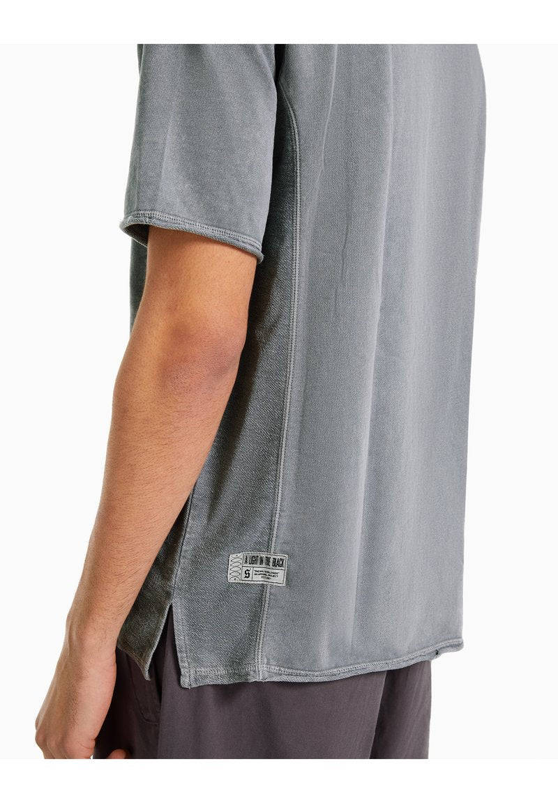 BERSHKA SHORT SLEEVE FADED - T-Shirt Basic - Grey