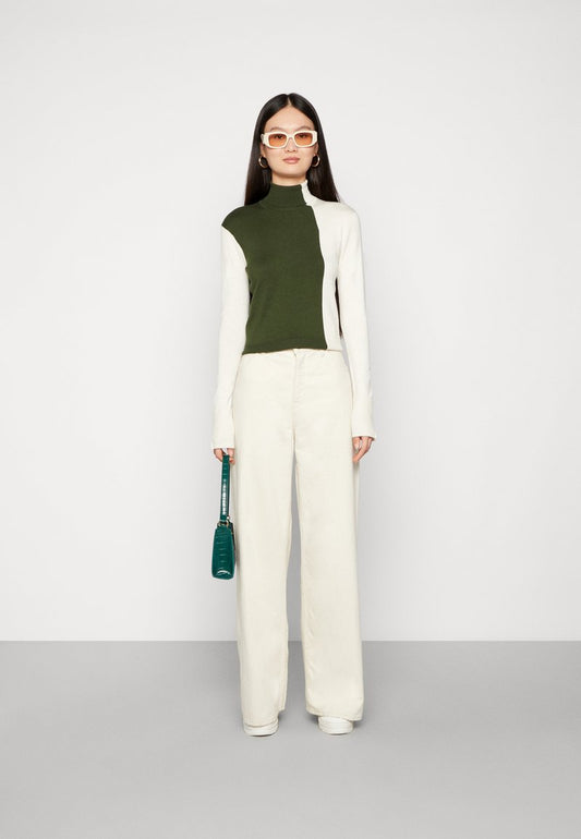 JJXX AVA SOFT BLOCKING ROLL NECK - Strickpullover - Bone White