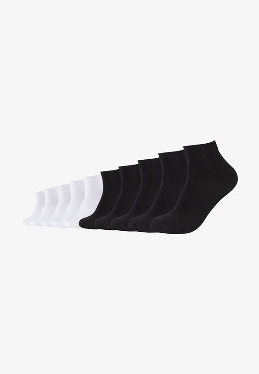 Camano CA-SOFT ORGANIC COTTON QUARTER 10 PACK - Socken - Black White