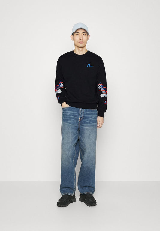 Evisu EAGLE CREWNECK - Sweatshirt - Black