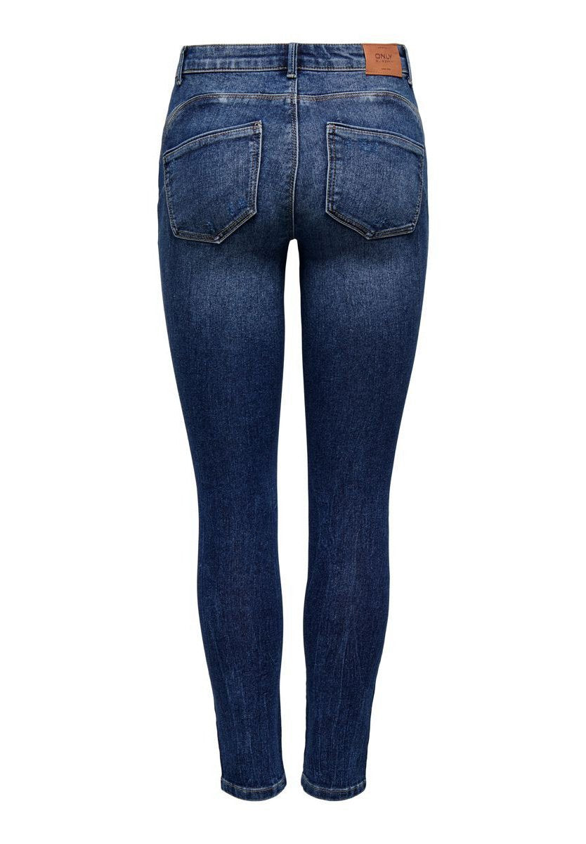 ONLY Petite ONLDAISY PUSH DEST - Jeans Skinny Fit - Dark Blue Denim