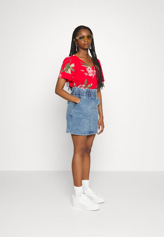 VITINA MAGIC SHORT SKIRT - Minirock - Medium Blue Denim