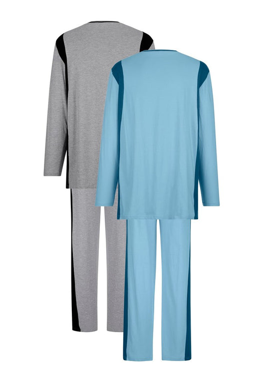 2ER PACK - Nachtwäsche Set - Grau Blau