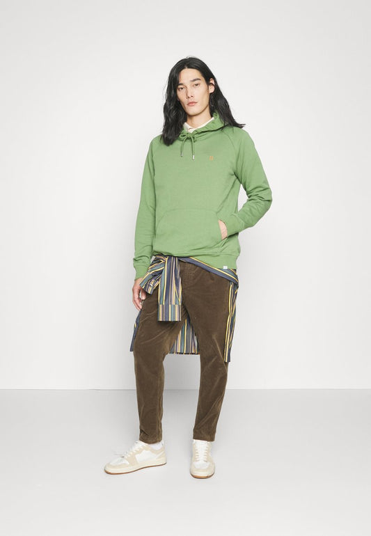 Les Deux NØRREGAARD HOODIE - Kapuzenpullover - Vineyard Green/orange
