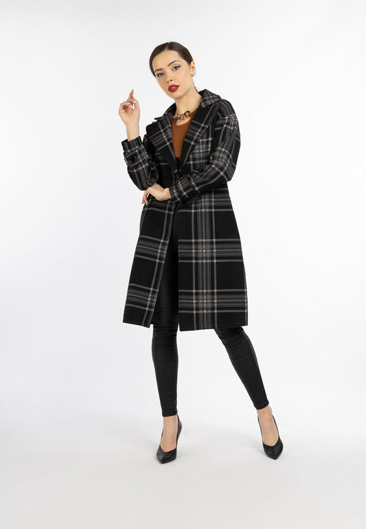 Faina TASSIA - Trenchcoat - Schwarz Karriert