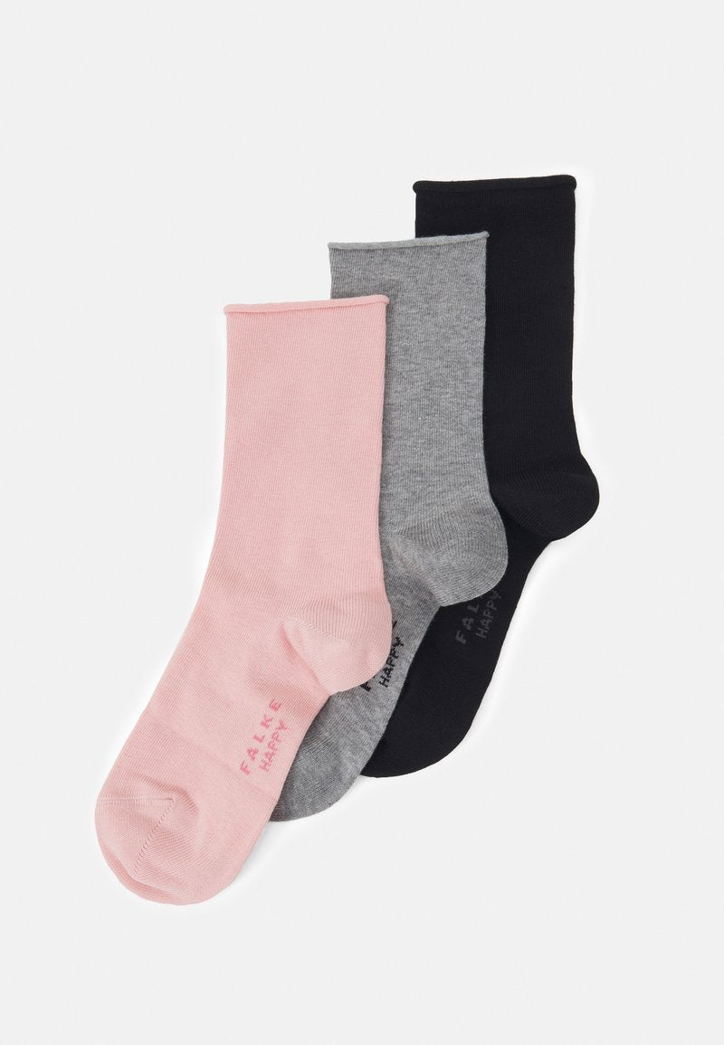 Falke HAPPY GIFTBOX 3-PACK COTTON-MIX - Socken - Black/berry