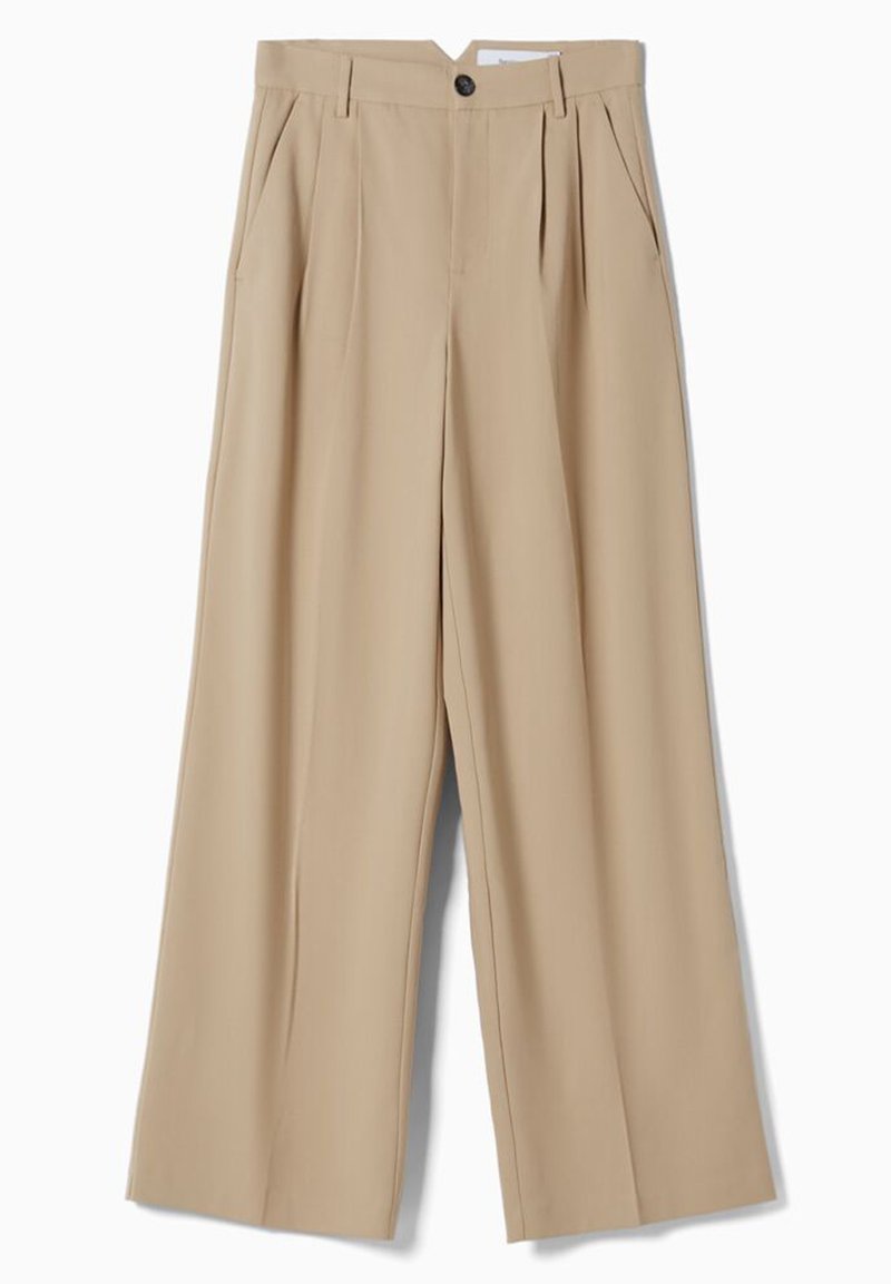 BERSHKA DAD FIT - Stoffhose - Camel