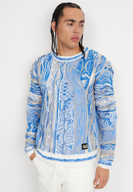 CARLO COLUCCI RUNDHALS UNISEX - Jumper - White-blue
