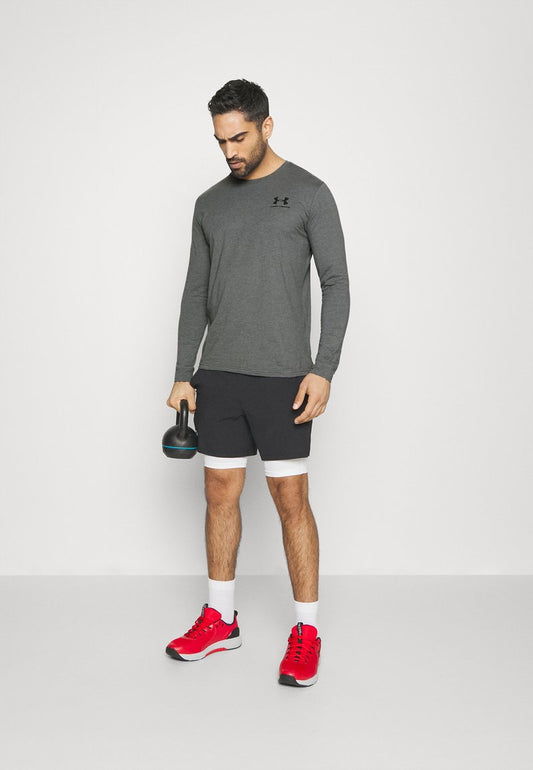 Under Armour SPORTSTYLE LEFT CHEST - Sport T-shirt - Pitch Gray Medium Heather/black