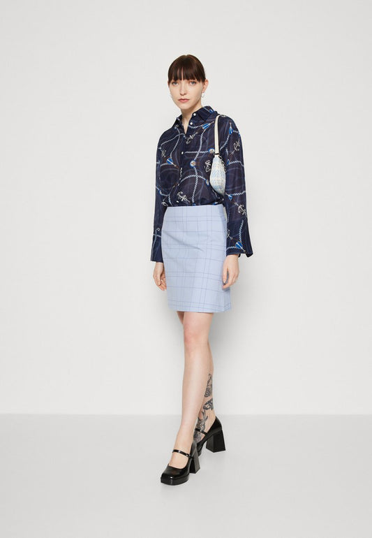 Selected Femme SLFTHEA SKIRT - A-Linien-Rock - Blue Heron