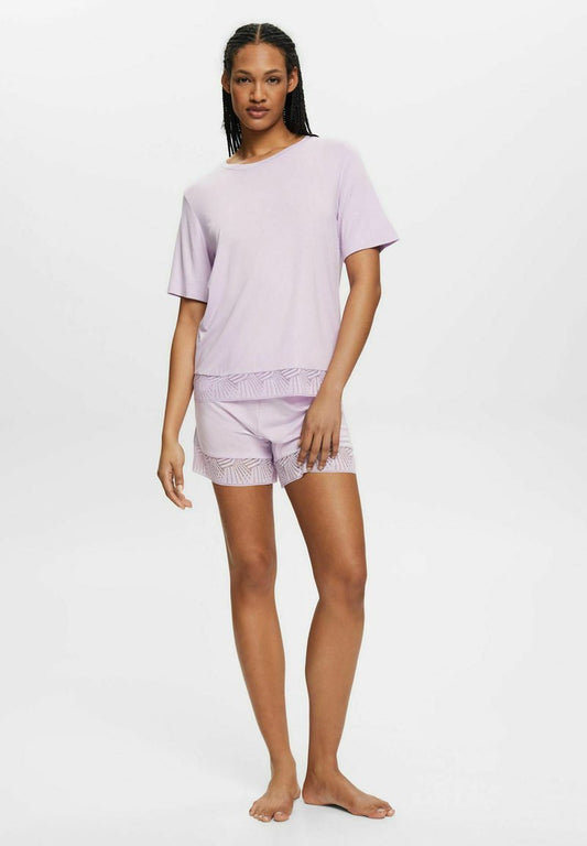ESPRIT SET MIT SPITZENBESATZ - Nachtwäsche Set - Violet