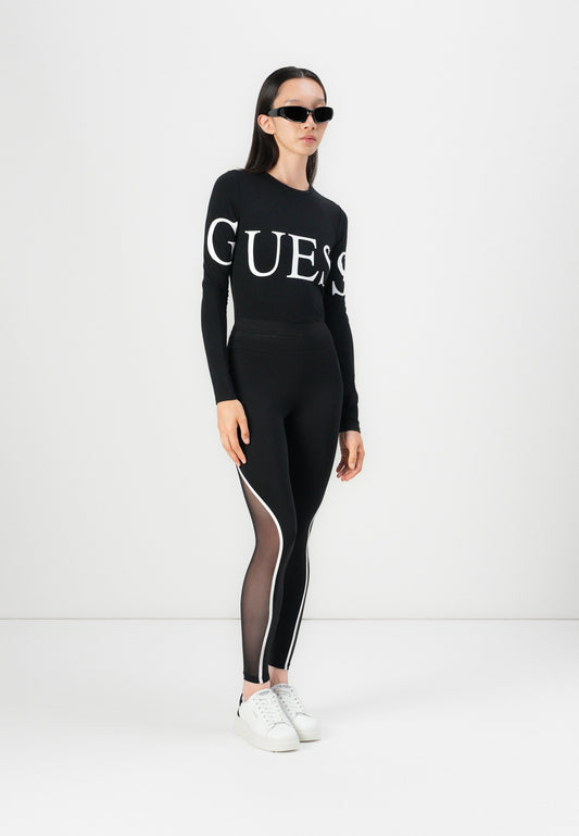 Guess LOGO - Long Sleeved Top - Jet Black