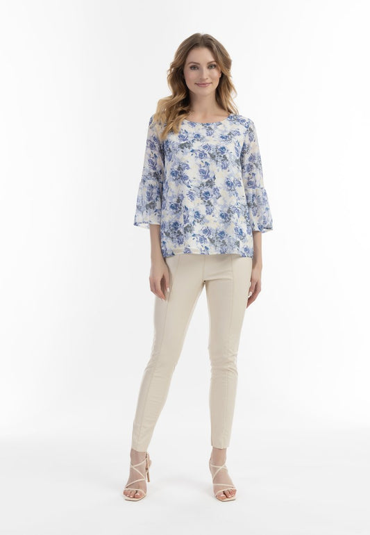 Usha Bluse - Blau Weiss
