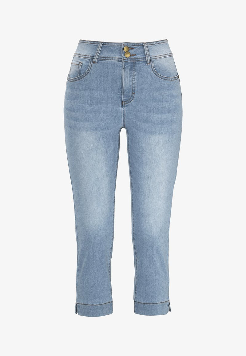 STRETCHY CROP SHAPING EFFECT - Jeans Shorts - Dark Blue