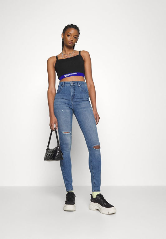 Karl Lagerfeld Jeans HIGH-RISE - Jeans Skinny Fit - Washed Blue