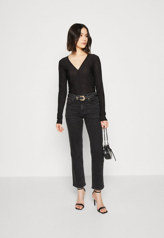 Gina Tricot STRAIGHT STRETCH - Jeans Straight Leg - Black
