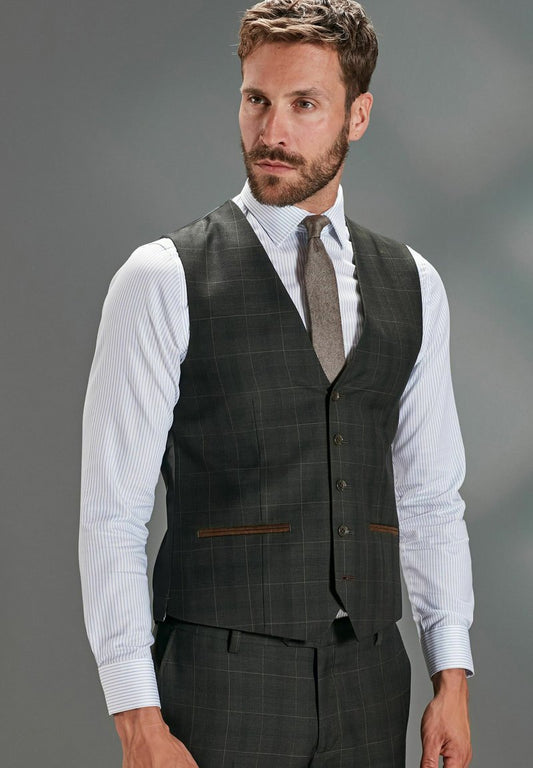 Next SIGNATURE EMPIRE MILLS CHECK STANDARD - Anzugweste - Green