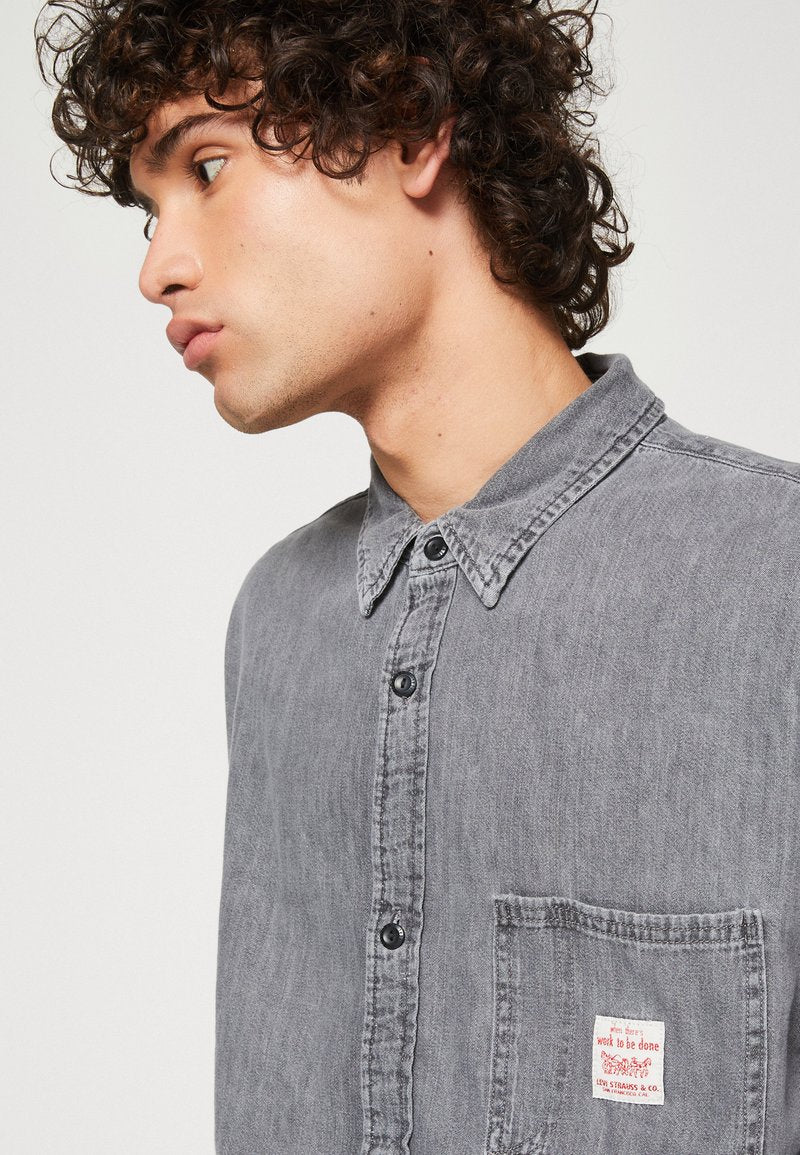 WALLER 1 POCKET SHIRT - Hemd - Black Denim