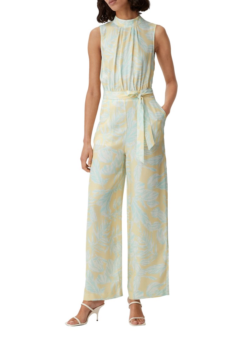 Comma MIT ALLOVER-PRINT - Jumpsuit - Helles Zitrone