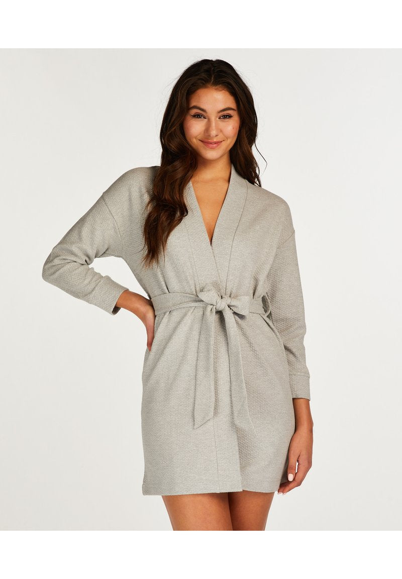 SHORT ROBE - Bademantel - Grey