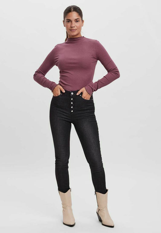 Vero Moda VMVIO L S HIGH NECK GA NOOS - Langarmshirt - Rose Brown