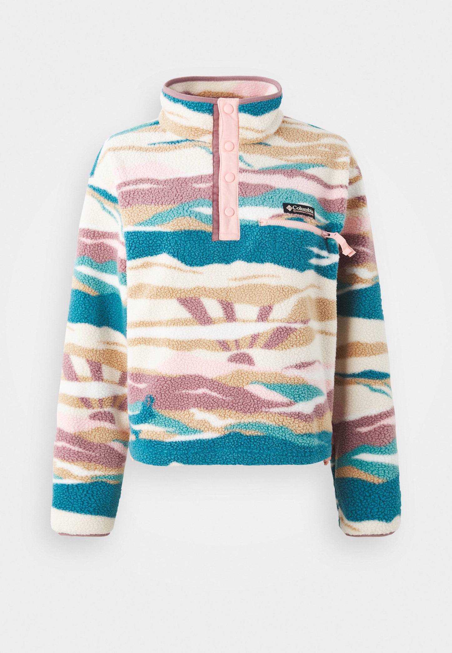 Columbia HELVETIA™ II PRINTED CROPPED HALF SNAP - Fleece Jumper - Everblue Sisters/rain Forest