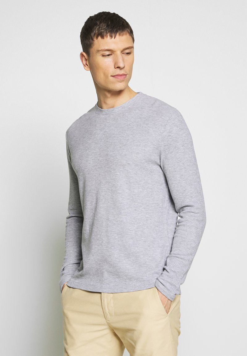 NN07 CLIVE - Langarmshirt - Grey Melange