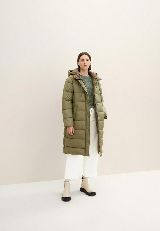 Tom Tailor PUFFER MIT KAPUZE - Wintermantel - Tree Moss Green