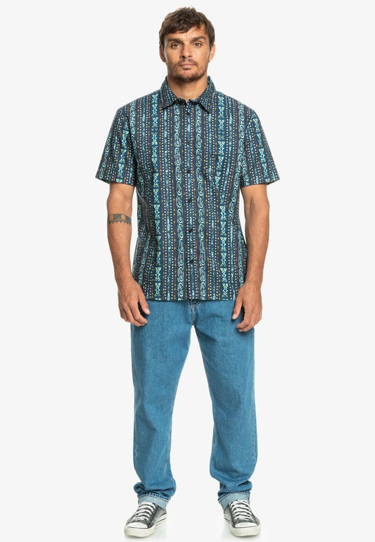 Quiksilver TRACKS - KURZÄRM - Hemd - Midnight Navy Tracks